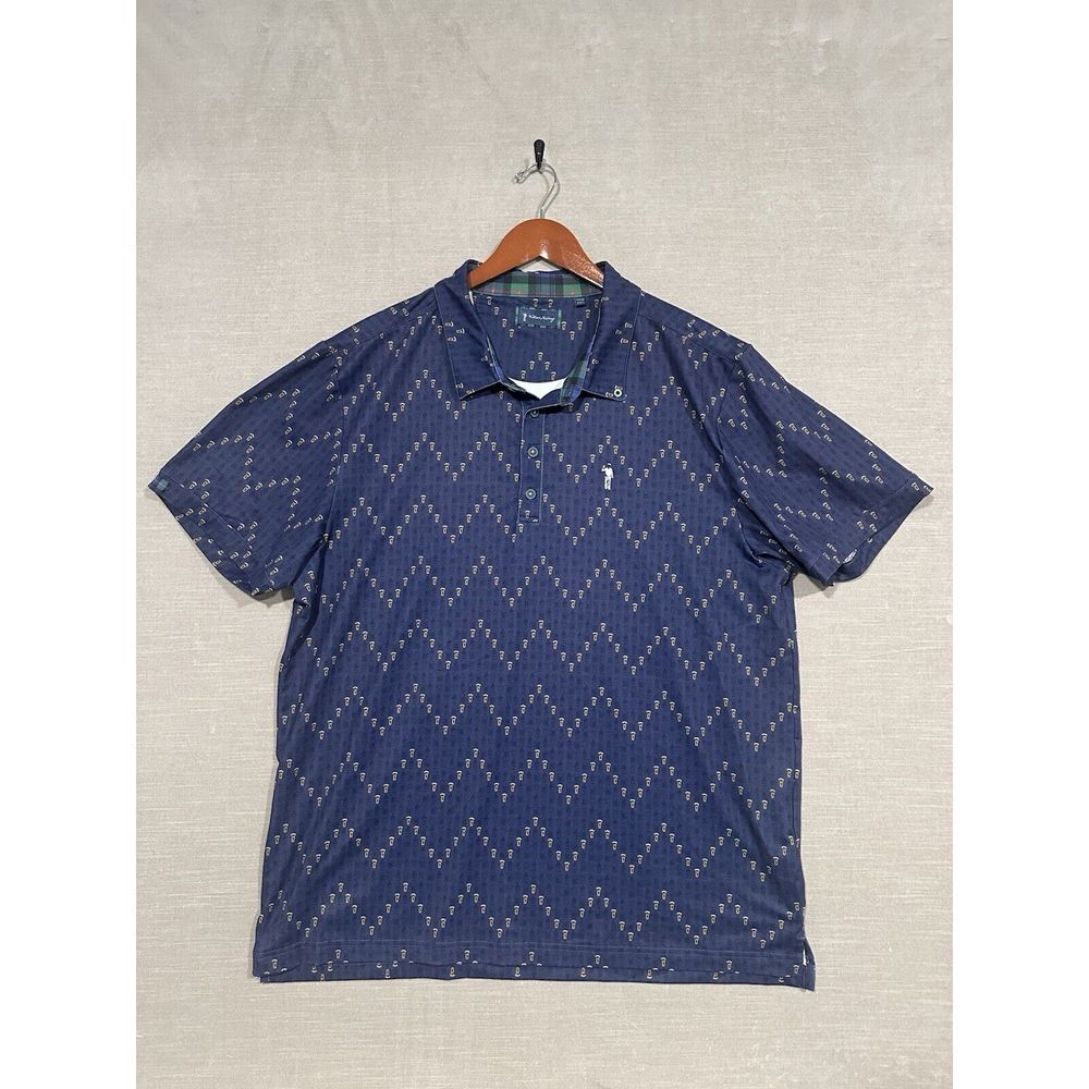 William Murray Men's Performance Golf Polo Shirt‎  Beer Keep Em Coming Blue XXL - Picture 2 of 7